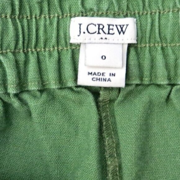 NEW! J.Crew Factory Linen Blend Drawstring Pants Green Style H5607 SZ 0 - Picture 7 of 9